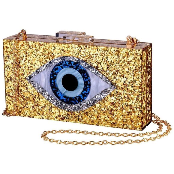 LETODE Handbags - LETODE Clutch Purses for Women-Evil Eye Acrylic Clutch Glitter Purse Evening Bag